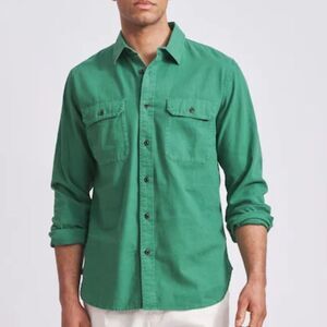 Piombo Men’s Green Button Down Long sleeve Cotton Shirt(Size XXL)